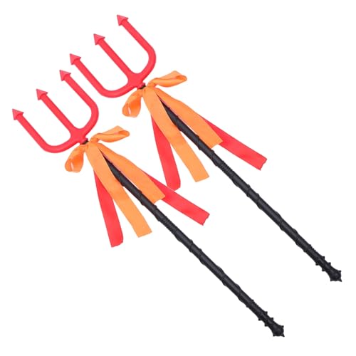 WOONEKY 2 Stück Realistischer Plastik-Trident Cosplay Requisite Detailgetreu Leicht für Halloween Kostüm Party Zubehör für Erwachsene von WOONEKY
