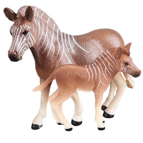 WOONEKY 2 Stück Realistisches Zebramodell Lebensechte Zebrass Figurine aus Hochwertigem Kunststoff für Schlafzimmer und Gartendekoration als Tierornament für Kinderzimmer und Wohnräume von WOONEKY