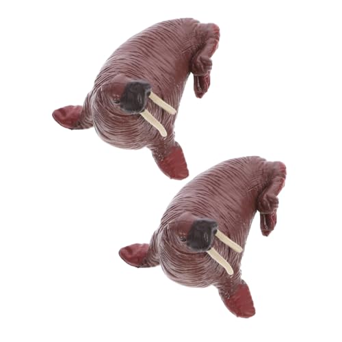 WOONEKY 2 Stück Robbenornamente, Realistische Meerestiermodell Simulation, Meereswalross Simulation, Tierornamente, Tierfiguren, Simulation, Tierfiguren, Meerestiermodelle, Künstliches von WOONEKY