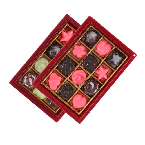 WOONEKY 2 Stück Simulations-schokoladenmodelle: Künstliche Dessert-Requisiten – Lebensechtes Design Für Puppenhausküche Und Fotografie-zubehör von WOONEKY