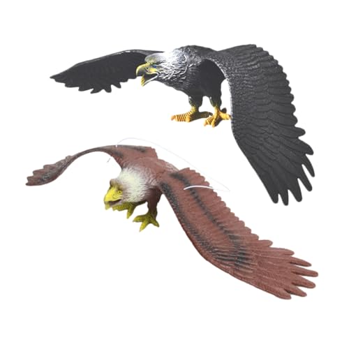WOONEKY 2 Stück Teiliges Balancierendes Adlermodell Realistische Vogelspielzeuge für Sammler und Dekoration Naturgetreue Greifvogel Modelle Schwarz und Braun für Vogel von WOONEKY