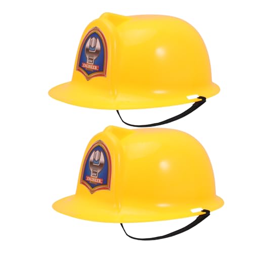 WOONEKY 2 Stück Teiliges Bauhelme Simulation Sicherheitshelme für Rollenspiele Strapazierfähige Umweltfreundliche Schutzhelme für Jungen und Mädchen Cosplay Zubehör zum Kindergeburtstag von WOONEKY