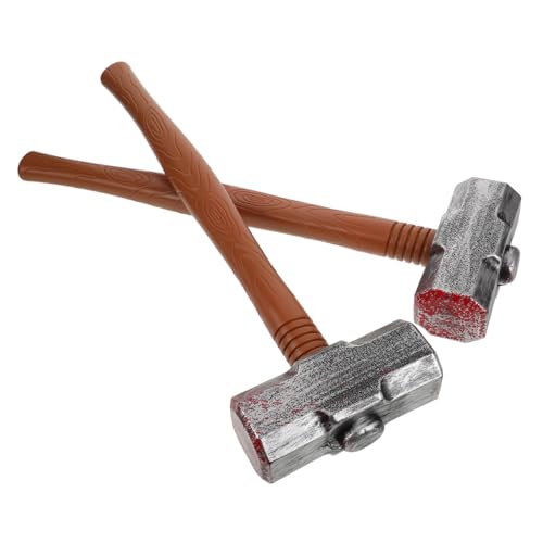 WOONEKY 2 Stück Teiliges Fake-Hammer Leichtem Kunststoff mit Realistischer Optik Sicherer Abgerundeter Kanten für Halloween-Party Cosplay Verkleiden WOONEKY 2 Stück Teiliges Fake-Hammer Leichtem Kunststoff mit Realistischer Optik Sicherer Abgerundeter Kanten für Halloween-Party Cosplay Verkleiden von WOONEKY