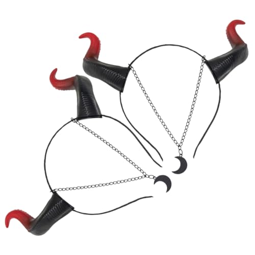 WOONEKY 2 Stück Teiliges Hörner Stirnband Rot Schwarz Dekoratives Halloween Party Accessoire Leichter Hautfreundlicher Haarschmuck für Cosplay und Karneval WOONEKY 2 Stück Teiliges Hörner Stirnband Rot Schwarz Dekoratives Halloween Party Accessoire Leichter Hautfreundlicher Haarschmuck für Cosplay und Karneval von WOONEKY