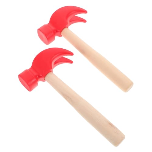 WOONEKY 2 Stück Teiliges Holzhammer Leichter Mini Holzhammer mit Rutschfestem Griff Kindersicheres Simulation Werkzeug für Jungen und Mädchen Fördert Motorik und Koordination von WOONEKY