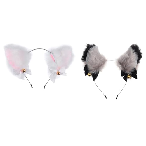 WOONEKY 2 Stück Teiliges Katzenohren Haarband für Cosplay und Partys Einzigartiges Haarschmuck Accessoire für Damen für Halloween und Kostümpartys WOONEKY 2 Stück Teiliges Katzenohren Haarband für Cosplay und Partys Einzigartiges Haarschmuck Accessoire für Damen für Halloween und Kostümpartys von WOONEKY