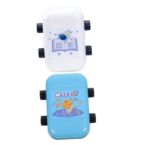 WOONEKY 2 Stück Teiliges Mathe rollenstempel für Schüler Verschleißfest Kompakt Kunststoff mit Additions Subtraktionsaufgaben Tragbar für Grundschulmathematikübungen von WOONEKY