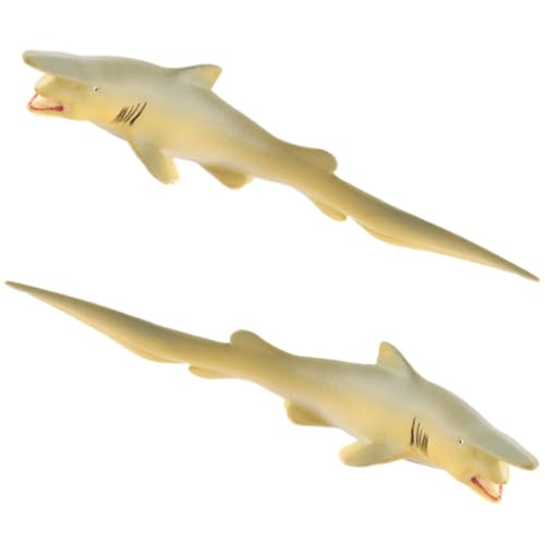 WOONEKY 2 Stück Teiliges PVC Haifigur Modell Realistische Simulation mit Lebensechten Details Farbintensiv und Robust Pädagogisches Tierfiguren als Deko für Garten und Innenbereich von WOONEKY
