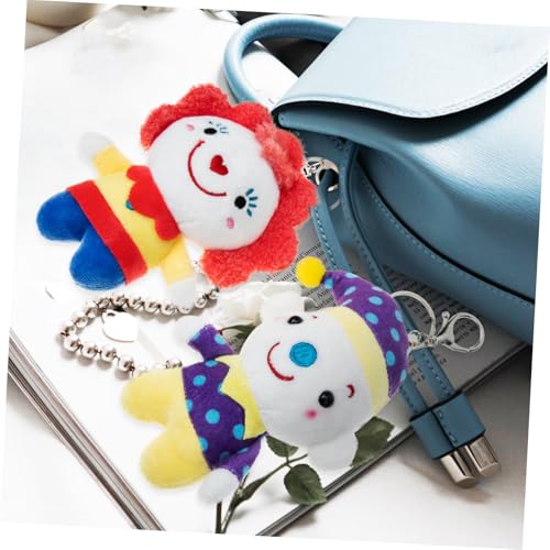 WOONEKY 2 Stück Teiliges Plüsch Schlüsselanhänger mit Niedlichem Clown Design Weiches Material Handliches Format als Rucksack Taschenanhänger Dekorativ und Bequem für Altersgruppen von WOONEKY