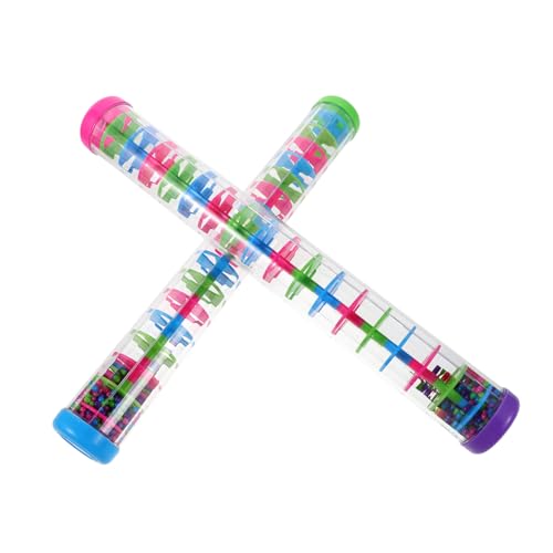 WOONEKY 2 Stück Teiliges Rain Stick Shaker Spiralförmiges Regenklang-Musikinstrument aus Stabilem Kunststoff Pädagogisches Perkussionsspielzeug für Kleinkinder Fördert Sensorische von WOONEKY