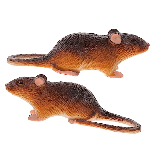 WOONEKY 2 Stück Teiliges Realistisches Mäusemodell aus Langlebigem Material Leicht und Tragbar als Scherzartikel und Partydekoration für Halloween und Spielerisches Lernspielzeug von WOONEKY