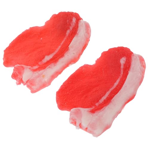 WOONEKY 2 Stück Teiliges Simulation Schweinefleisch Modell Realistisches Lebensmittel für Vitrinen und Tischdeko aus Hochwertigem Resin Pflegeleicht und Bruchsicher von WOONEKY