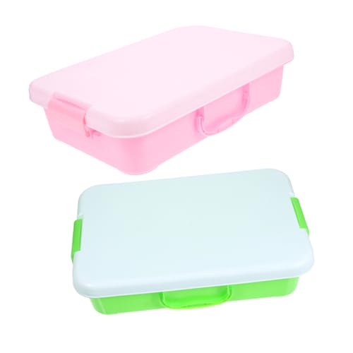 WOONEKY 2 Stück Tragbare Sandkasten mit Deckel Kunststoff Spieltray für Multifunktionale Aufbewahrungsbox für Bastelbedarf Leicht und Sicher für Unterwegs von WOONEKY