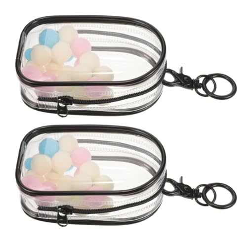 WOONEKY 2 Stück Transparente Puppen Aufbewahrungstasche mit Pom Poms Tragbare Display Tasche für Mini Figuren Staubschutz Zipperverschluss für Sammler und Unterwegs WOONEKY 2 Stück Transparente Puppen Aufbewahrungstasche mit Pom Poms Tragbare Display Tasche für Mini Figuren Staubschutz Zipperverschluss für Sammler und Unterwegs von WOONEKY