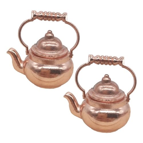 WOONEKY 2 Stück Wasserkocher für Puppenhaus Teiliges Deko Accessoire Realistische Mini für DIY Puppenhaus Perfektes für Kreative Dekoration WOONEKY 2 Stück Wasserkocher für Puppenhaus Teiliges Deko Accessoire Realistische Mini für DIY Puppenhaus Perfektes für Kreative Dekoration von WOONEKY