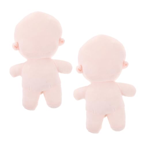WOONEKY 2 Stück Weiche Plüschpuppe mit Körper für DIY Tragbare Leere Stoffpuppe Niedliche Unfertige Puppen für Sammler Perfektes für Altersgruppen von WOONEKY