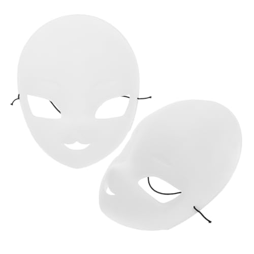 WOONEKY 2 Stück Weiße Frosted PVC Vollgesichtsmasken Atmungsaktive DIY Blanko Masken zum Bemalen Leichte Wiederverwendbare Cosplay und Maskenball Masken für Fasching und Zufällige Farbe WOONEKY 2 Stück Weiße Frosted PVC Vollgesichtsmasken Atmungsaktive DIY Blanko Masken zum Bemalen Leichte Wiederverwendbare Cosplay und Maskenball Masken für Fasching und Zufällige Farbe von WOONEKY