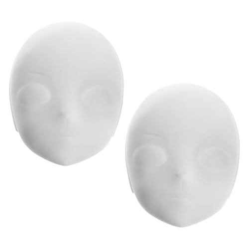 WOONEKY 2 Stück Weiße PVC Gesichtsmasken Blanko DIY Vollgesichtsmasken für Halloween Anpassbare zum Bemalen und Gestalten Vielseitig für Kostümpartys und Cosplay Geeignet von WOONEKY
