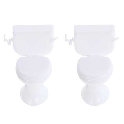 WOONEKY 2 Stücke Simulation Baby Toilette Kinder Spielen Spielzeugerkennung Spielzeug (weiß) von WOONEKY