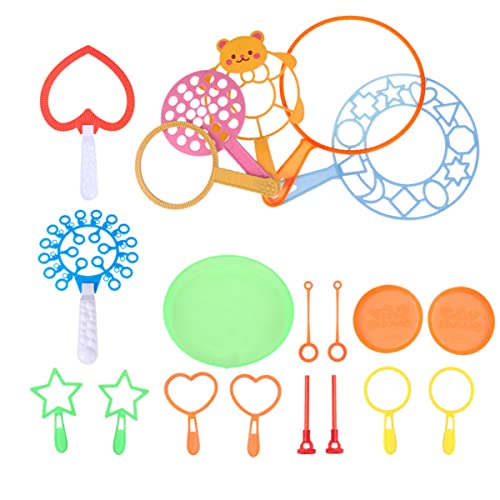 WOONEKY 20 Stück Bubble Blowing Tools Riesige Blasenmacher Spielzeuge für Freien Herzblasen Kreisen und Bären Zufällige Farben für Partys und Sommeraktivitäten Zufällige Zufällige Farbe von WOONEKY