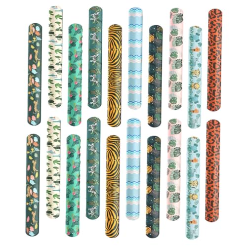 WOONEKY 20 Stück Jungle Tier Slap Armbänder Leichte Schnapparmbänder für Kindergeburtstagsfeiern Mitgebsel und Cartoon Muster für Unvergessliche Partys WOONEKY 20 Stück Jungle Tier Slap Armbänder Leichte Schnapparmbänder für Kindergeburtstagsfeiern Mitgebsel und Cartoon Muster für Unvergessliche Partys von WOONEKY