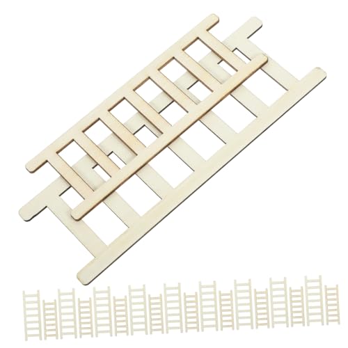 WOONEKY 20 Stück Miniatur Holzleiter Unbemalte Puppenhaus Treppe für DIY Deko Modelle für Miniatur Garten Spielzeughaus WOONEKY 20 Stück Miniatur Holzleiter Unbemalte Puppenhaus Treppe für DIY Deko Modelle für Miniatur Garten Spielzeughaus von WOONEKY