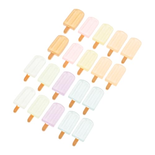 WOONEKY 20 Stück Miniaturisierte Eiscreme Resin Modelle Teiliges Leuchtend DIY Puppenhaus Zubehör Kreative Spielzeuge für Handgefertigte Lebensmittelmodelle für Fantasievolles von WOONEKY