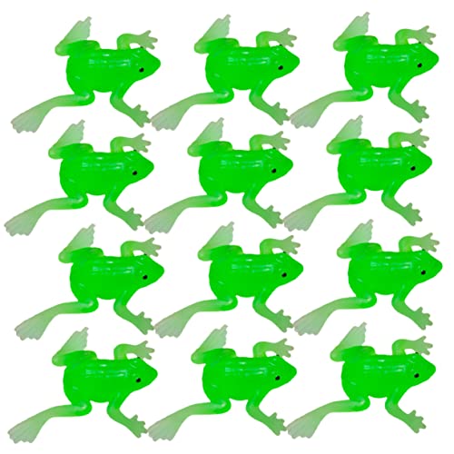 WOONEKY 20 Stück Teiliges Froschmodell aus TPR Realistische Mini Froschfiguren Halbtransparent mit Soundfunktion Pädagogisches und Niedliche Deko für Kinderzimmer und Schreibtisch von WOONEKY