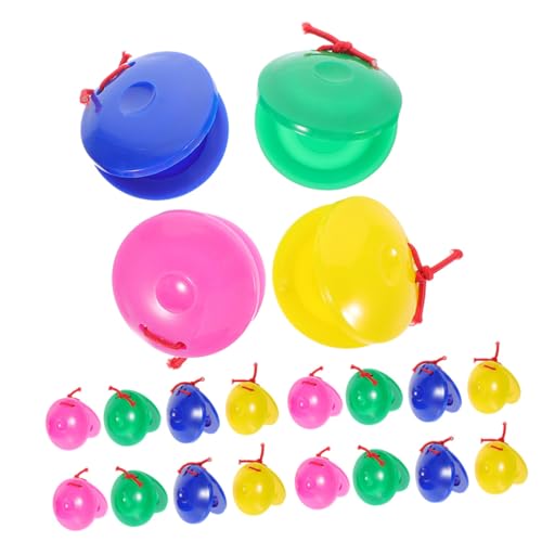 WOONEKY 20 Stück Teiliges Kastagnetten Bunte Handspielinstrumente für Musikunterricht Geeignet für Kindergarten und Frühe Musikalische von WOONEKY