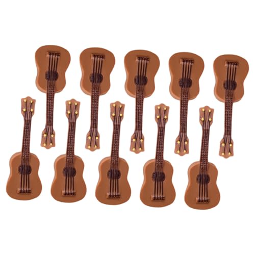 WOONEKY 20 Stück Teiliges Mini Gitarrenmodell aus Resin Realistische Miniatur Gitarren für Puppenhaus Dekoration und DIY Langlebige Gitarren für Kreative Wohnkultur und Fotorequisiten von WOONEKY
