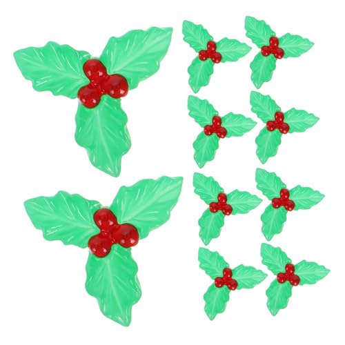 WOONEKY 20 Stück Teiliges Mini Holzbeeren Deko Künstliche Stechpalmenbeeren für Weihnachtskränze DIY Wreath Making Zubehör Bunte Weihnachtsbaum Dekoration für Festliche Tisch und von WOONEKY