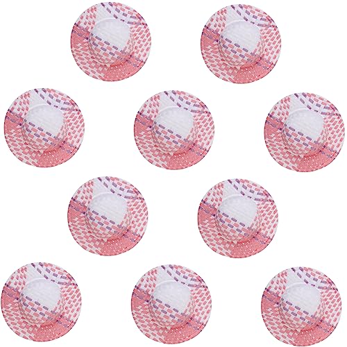WOONEKY 20 Stück Teiliges Mini Strohhut Bunte Miniatur Puppenhüte für DIY Dekoration Handgefertigte Kleine Hüte Geeignet für Puppenhaus Bastelprojekte und Partyzubehör von WOONEKY
