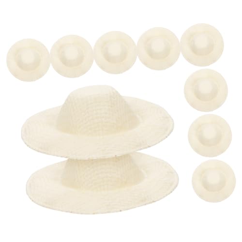 WOONEKY 20 Stück Teiliges Mini Strohhut aus Gewebte Puppenhüte Dekorative Mini Hut Ornamente für Puppenhaus DIY Bastelzubehör von WOONEKY