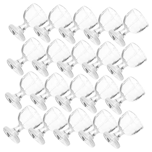 WOONEKY 20 Stück Teiliges Mini Wein Gläser Miniatur Puppenhaus Zubehör Transparent Rote Mini Becher Realistische Küchen Dekoration von WOONEKY