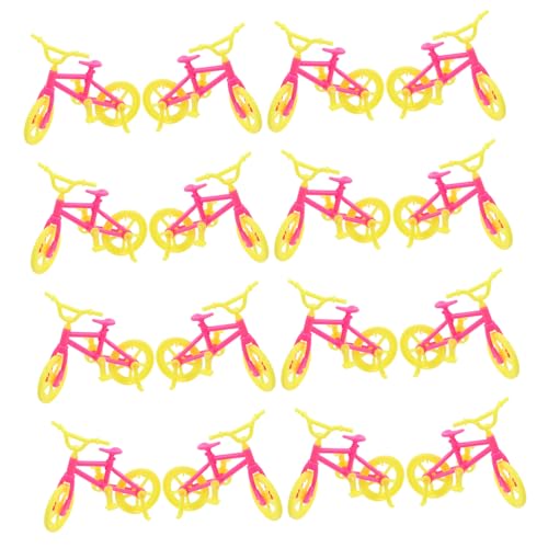 WOONEKY 20 Stück Teiliges Miniatur Fahrrad Detailgetreue Puppenhaus Deko Charmante Fahrradfigurine für Kinderzimmer Kuchen und Partydekoration Langlebiges für Rollenspiele von WOONEKY