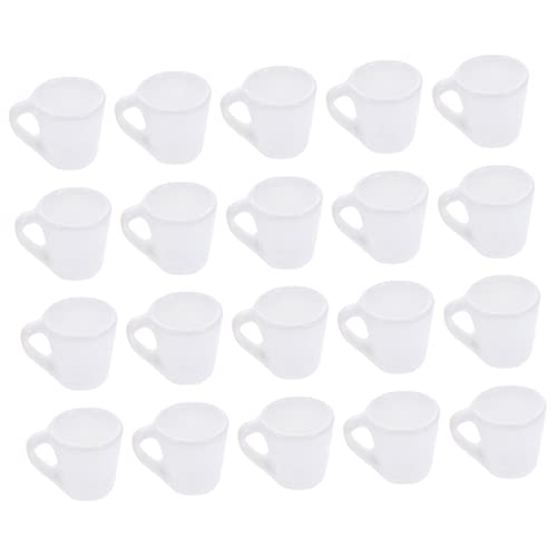 WOONEKY 20 Stück Teiliges Miniatur Kaffeetassen Resin Mini Becher Miniatur Puppenhaus Zubehör Weiß Langlebig Realistisch für Puppenhaus Dekoration von WOONEKY