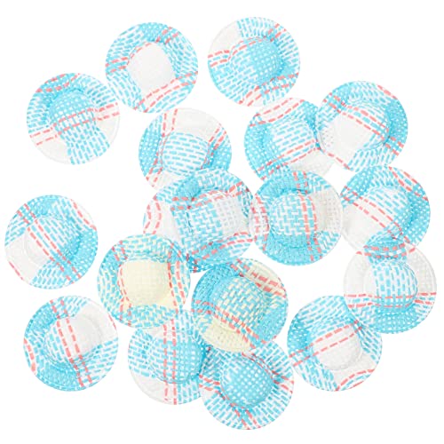 WOONEKY 20 Stück Teiliges Miniatur Strohhut Handgewebte Mini Hüte für Puppenhäuser DIY Bastelbedarf Langlebige Mini Hut Dekorationen Vielseitig Bemalbar für Haaraccessoires und Wohnkultur von WOONEKY