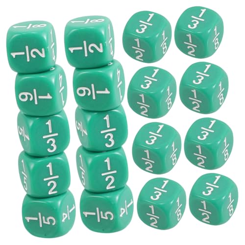 WOONEKY 20 Stück Teiliges Runder Mathematik für Sichere Mehrseitige Fraktionswürfel für Unterricht und Lernspiele für Klassenzimmer Hause von WOONEKY