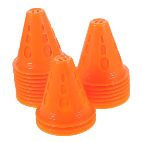 WOONEKY 20 Stück Teiliges Verkehrskegel aus Kunststoff Windstabil Stapelbar Bunte Markierungskegel für Rollschuh und Inline Skating Training für Sportübungen und Hindernisparcours im von WOONEKY