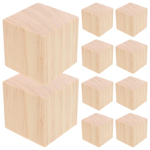 WOONEKY 20 Stück Unfertige Holzklötze für Natürliche Holzwürfel zum Basteln und Kreativen Projekten Familienaktivitäten und Vorschulspiele von WOONEKY