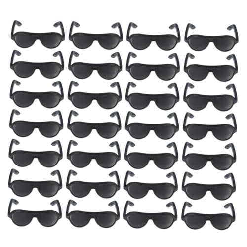 WOONEKY 200 Mini Sonnenbrillen für Puppen aus Stabilem Kunststoff Winzige Schwarze Brillen für Puppenkleidung DIY Bastelset Vielseitig für Puppenhaus Verkleidung und Kreatives Spiel von WOONEKY