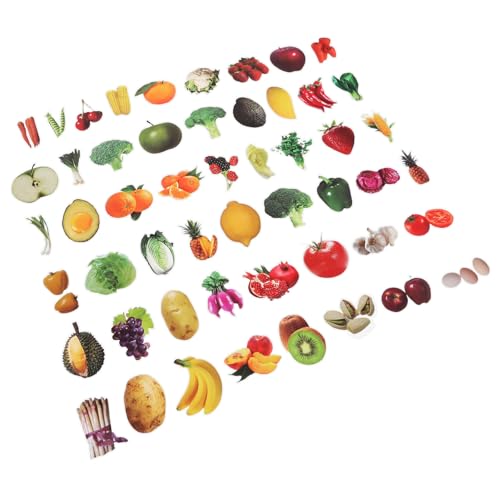 WOONEKY 200 Stück Obst und Gemüse Aufkleber wasserdichte Realistische Karotten Fruchtsticker mit Robuster Haftung für Wasserflaschen Laptops Notebooks Scrapbooks und von WOONEKY