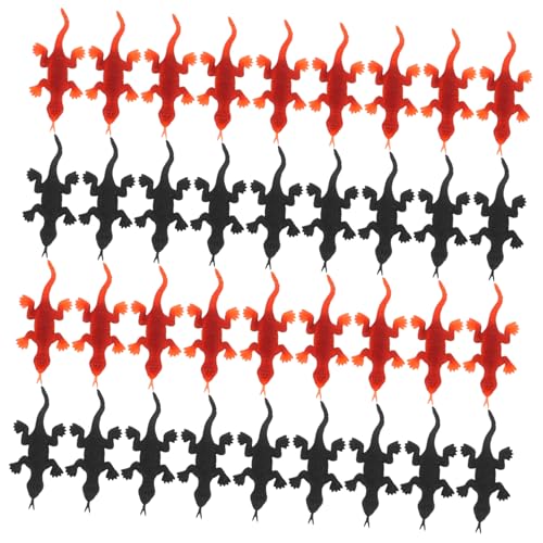 WOONEKY 200 Stück Realistische Gecko Figuren für Wissenschaft Halloween Party und Lernspielzeug Kompakt Detailreich Braun Schwarz Mitgebsel von WOONEKY