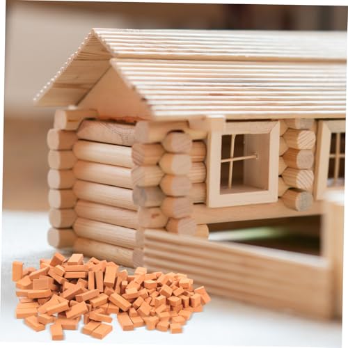 WOONEKY 200 Stück Teiliges Miniatur Ziegelsteine für DIY Modellbau Rote Bausteine für Puppenhaus Gartenmauer und Landschaftsgestaltung Kindersicher Poliert Leicht Tragbar Kreative von WOONEKY