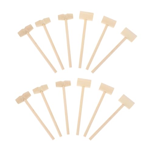 WOONEKY 20Stücke Mini Holzhammer Tragbare Spielhämmer für Montessori und Kreative Spiele mit Goldenen Eiern von WOONEKY