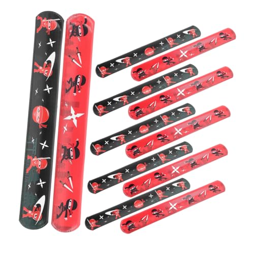 WOONEKY 24 Stück Ninja Schnapparmbänder für Bunte Handgelenksarmbänder als Partydeko Mitgebsel für Geburtstagsfeiern und Kreative Anlässe von WOONEKY