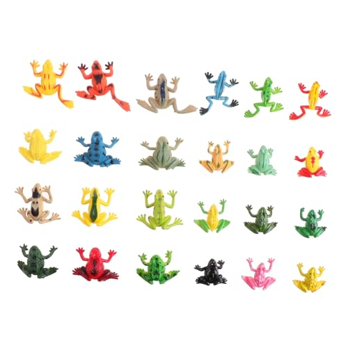 WOONEKY 24 Stück Teiliges Froschspielzeug Realistischem PVC Miniaturisierte Froschfiguren für Aquarium Gartendekoration Pädagogisch Geeignet für Poolpartys und Geschenkideen von WOONEKY
