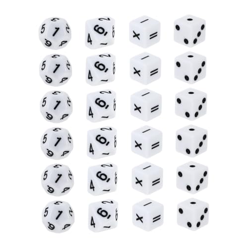 WOONEKY 24 Stück Teiliges Mathematik Würfelset Lernspielzeug für Pädagogische Zahlenwürfel Spielwürfel als Mathe Lernhilfe Sicherer und Kompakter Mathe Würfel Prop für Schule und Zuhause von WOONEKY