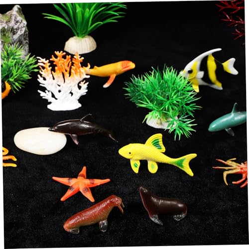 WOONEKY 24 Stück Teiliges Meerestiere Figuren aus Sicherem Kunststoff Realistische Tropische Fisch Modelle Edukatives für Abnehmbar für Lernspiele und Meeres themenpartys von WOONEKY