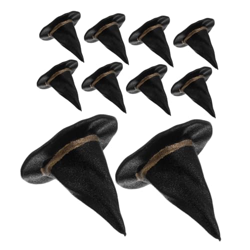 WOONEKY 24 Stück Teiliges Mini Hexenhüte Schwarz Leichte Vielseitige Mini Hüte für Puppen Diy Bastelprojekte Halloween Partydekoration Puppenhaus und Flaschenverzierung von WOONEKY